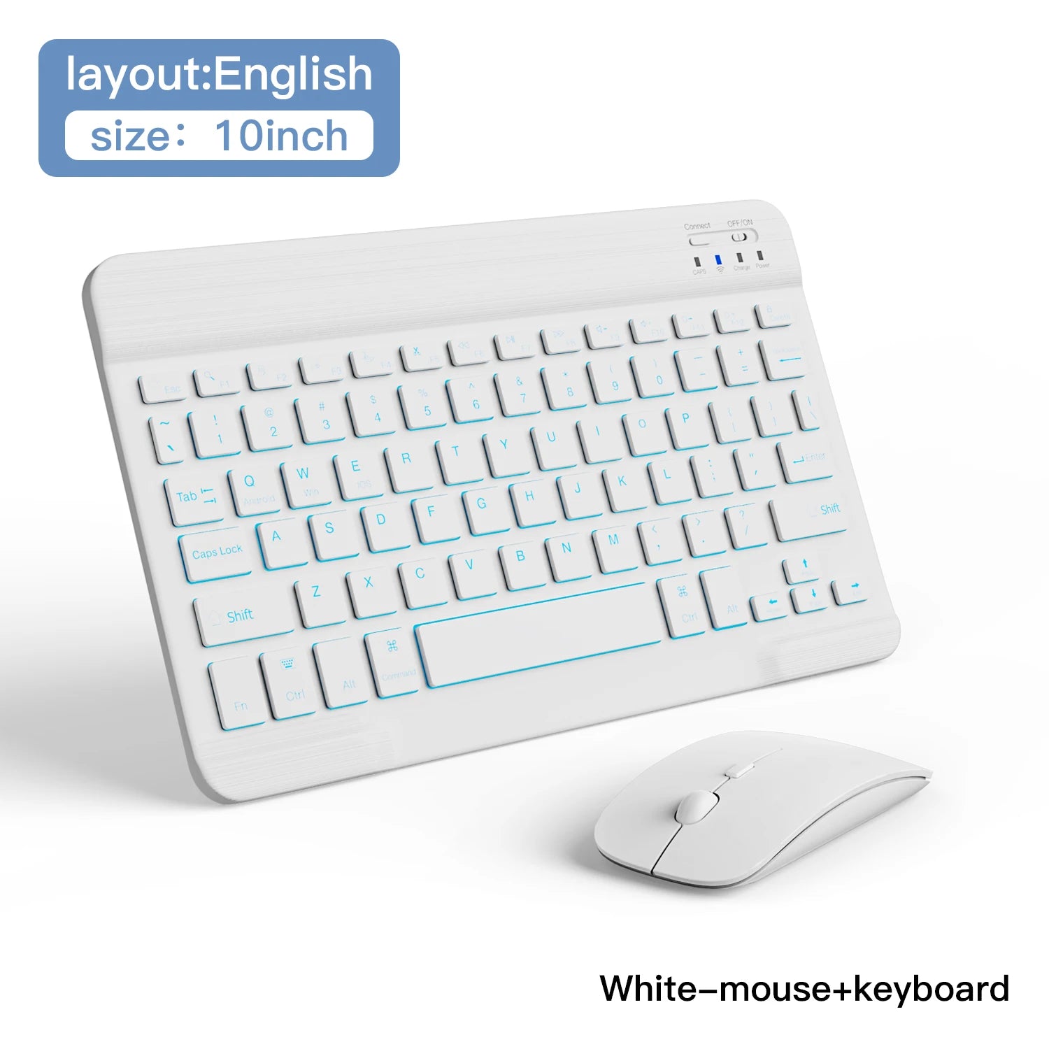 Clavier et souris Bluetooth rétroéclairés RGB multicolores pour iPad, tablette et ordinateur