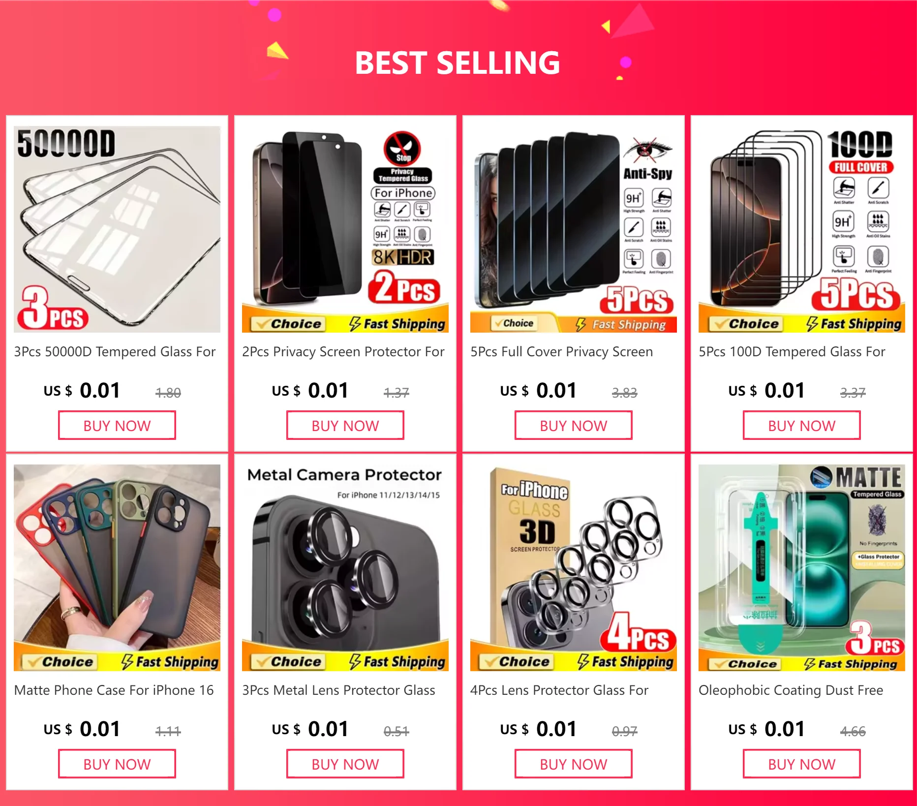 Lot de 3 Protection d'objectif en verres pour iPhone 15, 13, 12, 11, 14,.... PRO MAX