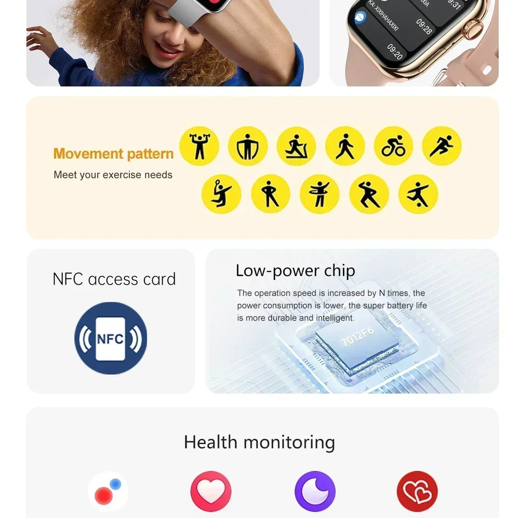 New 2025 Original For Apple Watch 10 Smart Watch Men Body Temperature Bluetooth Call NFC GPS Sports Women SmartWatch for Apple