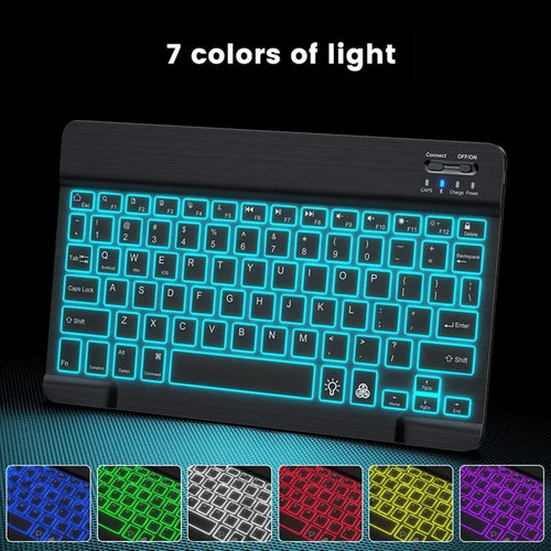 Clavier et souris Bluetooth rétroéclairés RGB multicolores pour iPad, tablette et ordinateur